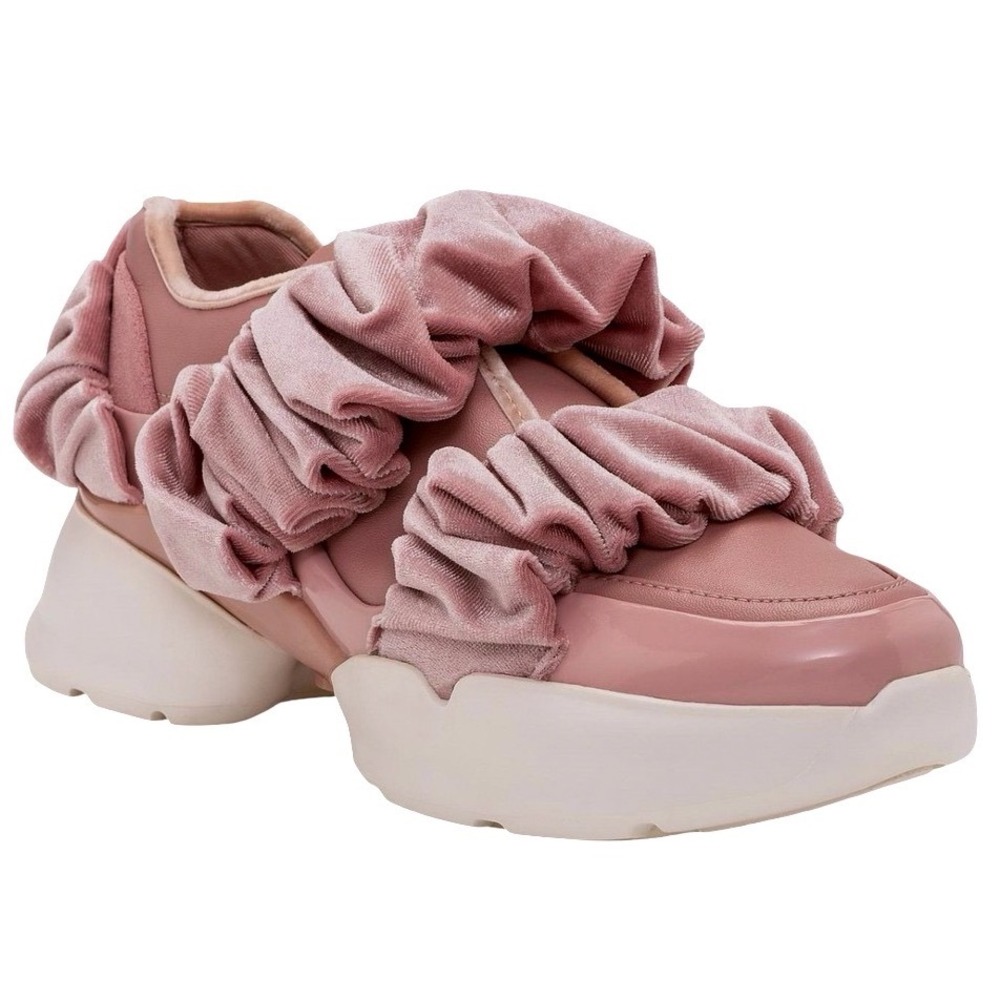 Kate Spade Rose Pink Scrunchie Chunky Platform Sneakers Womens Sz 9.5 M NEW